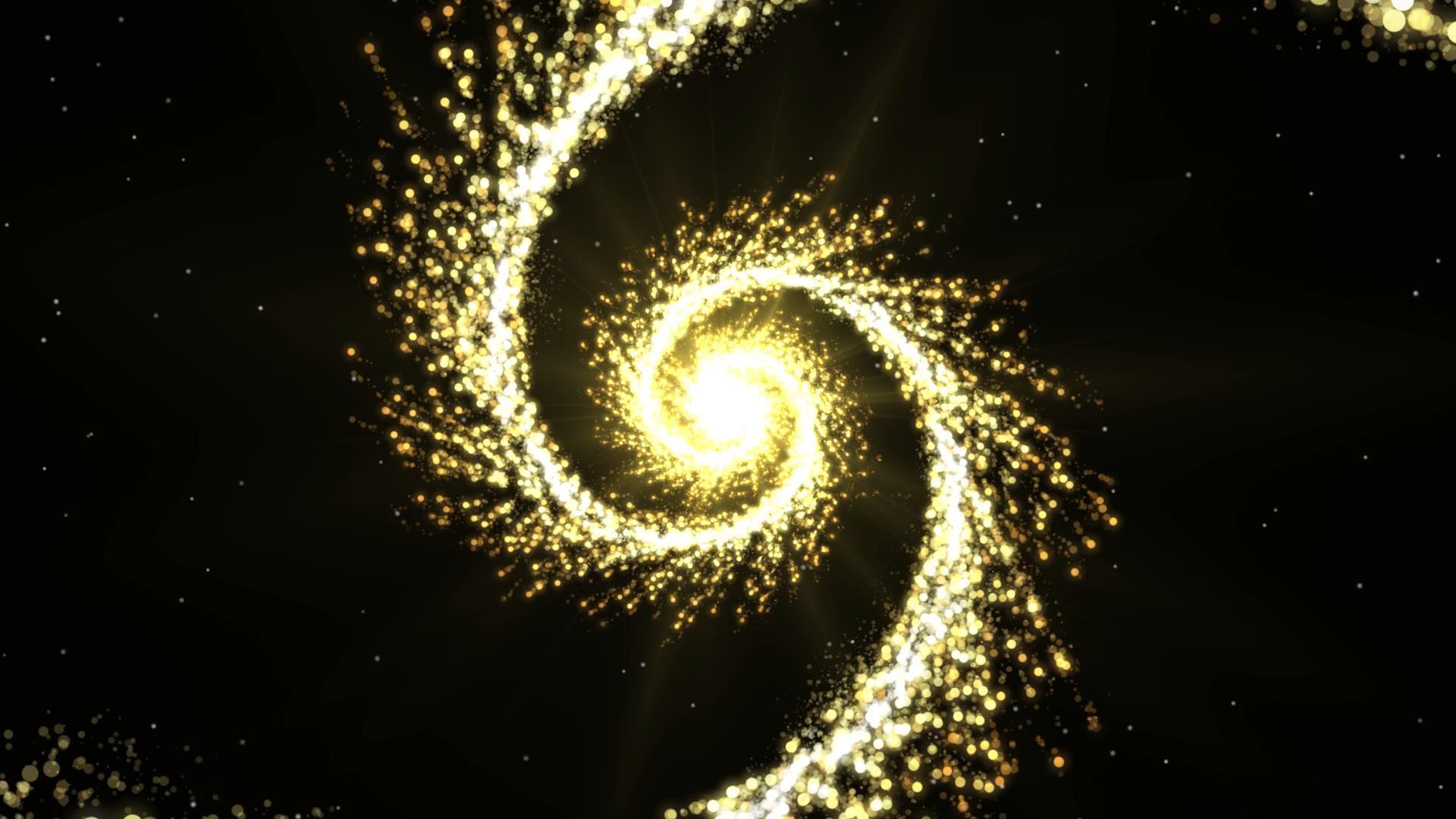 动态金色大气粒子拖尾旋转视频元素视频的预览图