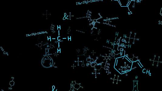 4k化学科学公式符号蓝色元素视频的预览图