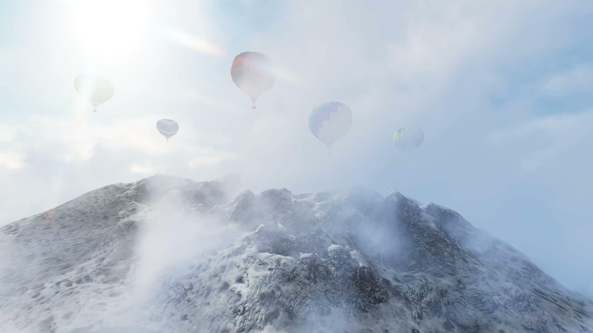 山顶云层中的气球视频的预览图