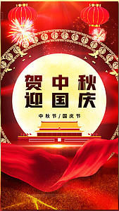 简约红色中秋国庆双节海报视频的预览图