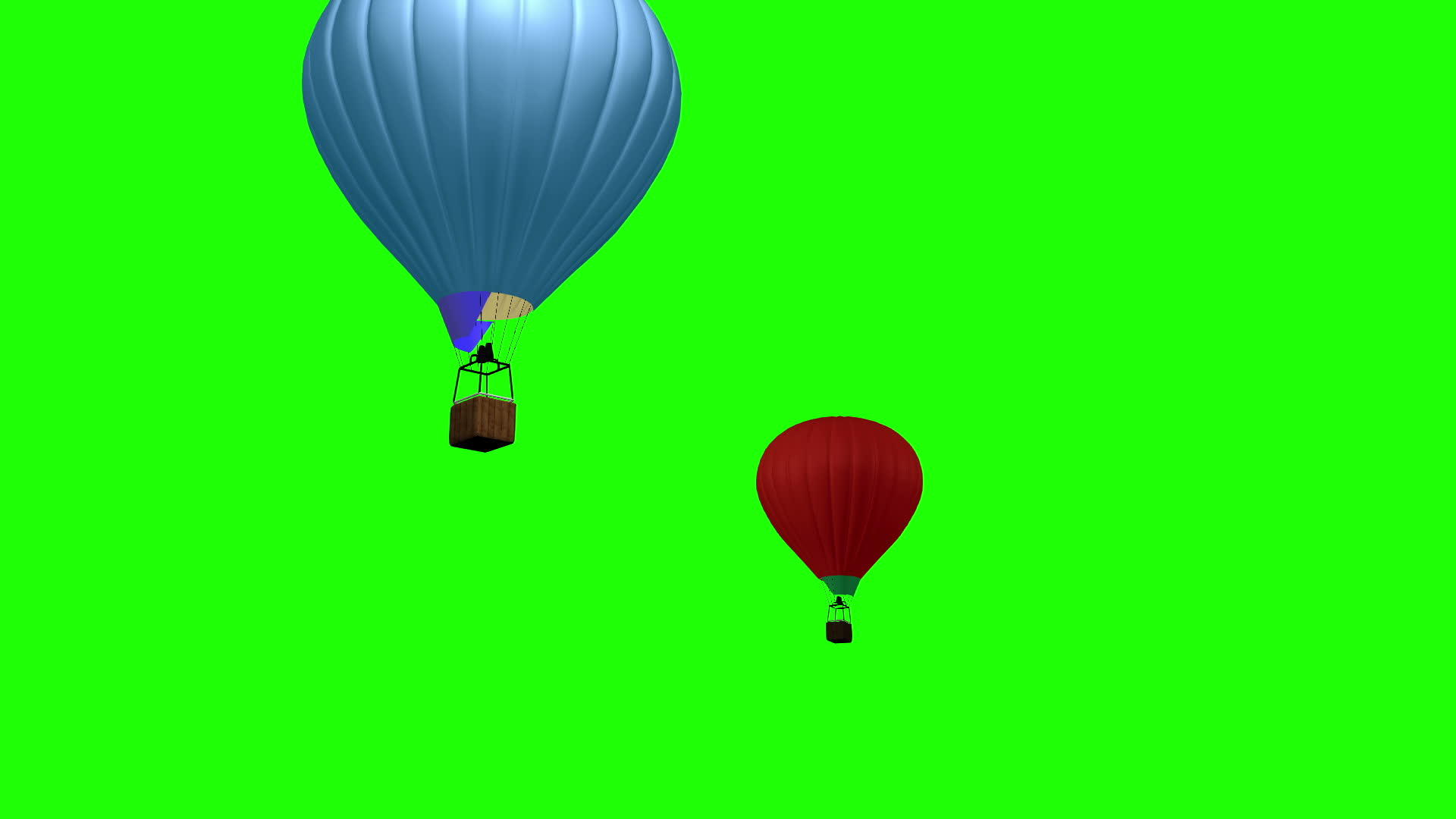 3D热气球动画飞越绿屏飞越绿屏视频的预览图