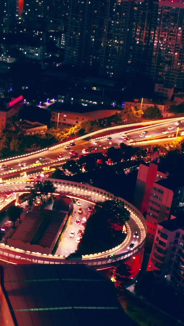 拍摄广州城市夜景高架立交通流视频素材视频的预览图