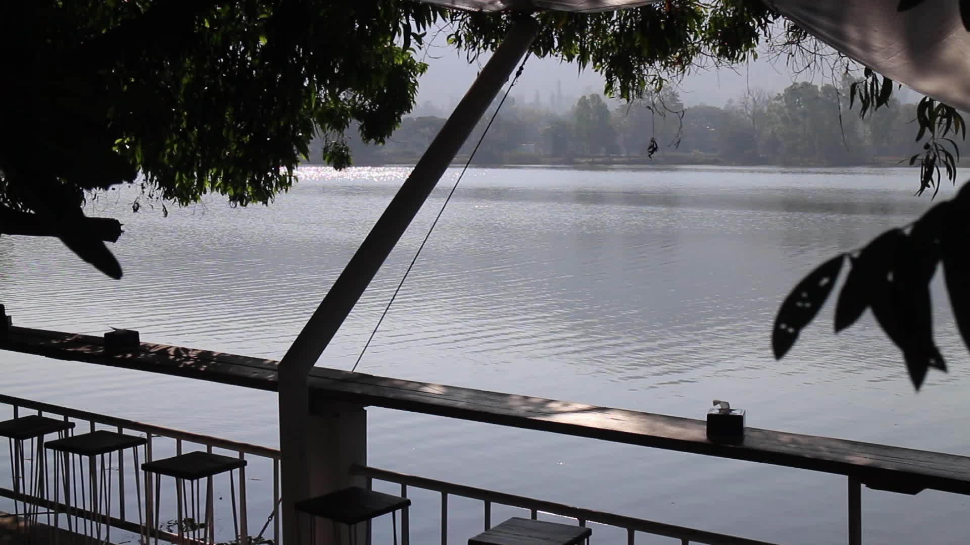 放松水池和自然咖啡馆视频的预览图