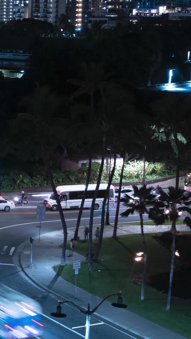 夏威夷檀香山街头车流延迟摄影视频的预览图