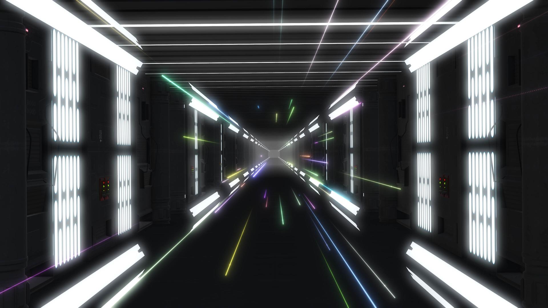 科技发光科幻楼道隧道穿梭视频的预览图