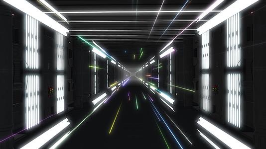 科技发光科幻楼道隧道穿梭视频的预览图