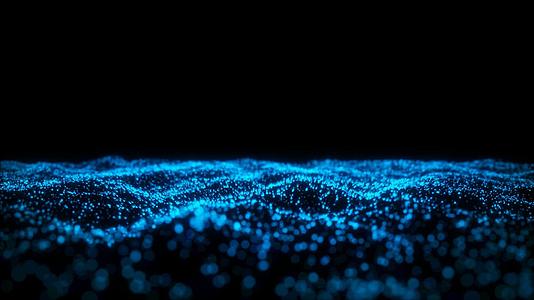 4k蓝色科技波浪光斑粒子视频的预览图