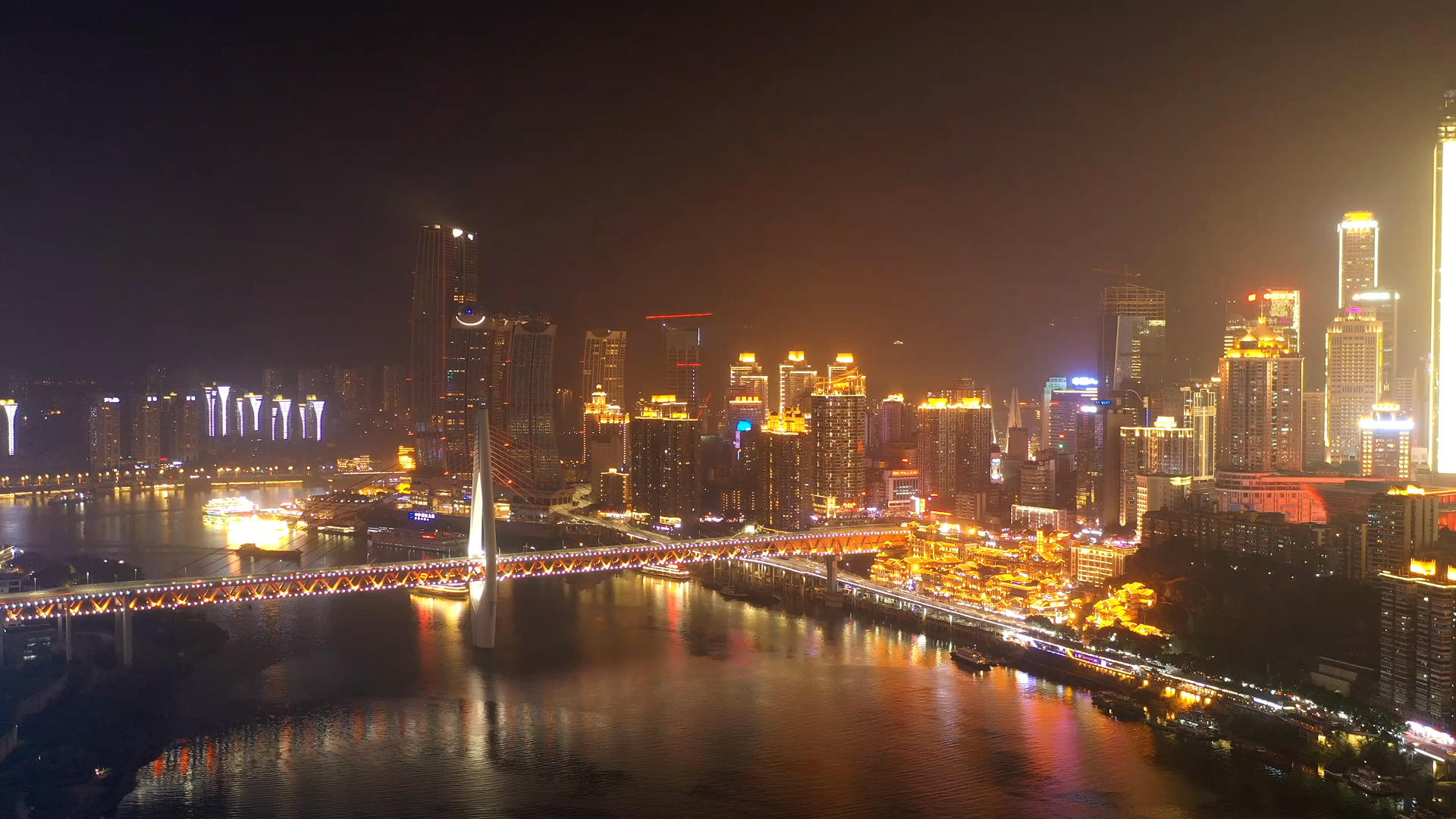 千厮门嘉陵江大桥夜景视频的预览图