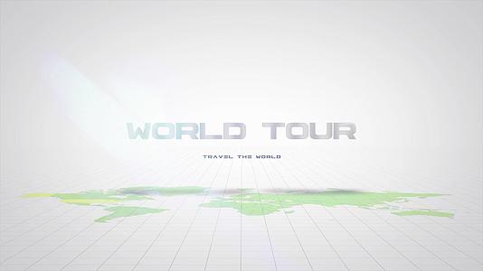 世界巡回导游文字动画世界地图白色背景世界地图视频的预览图