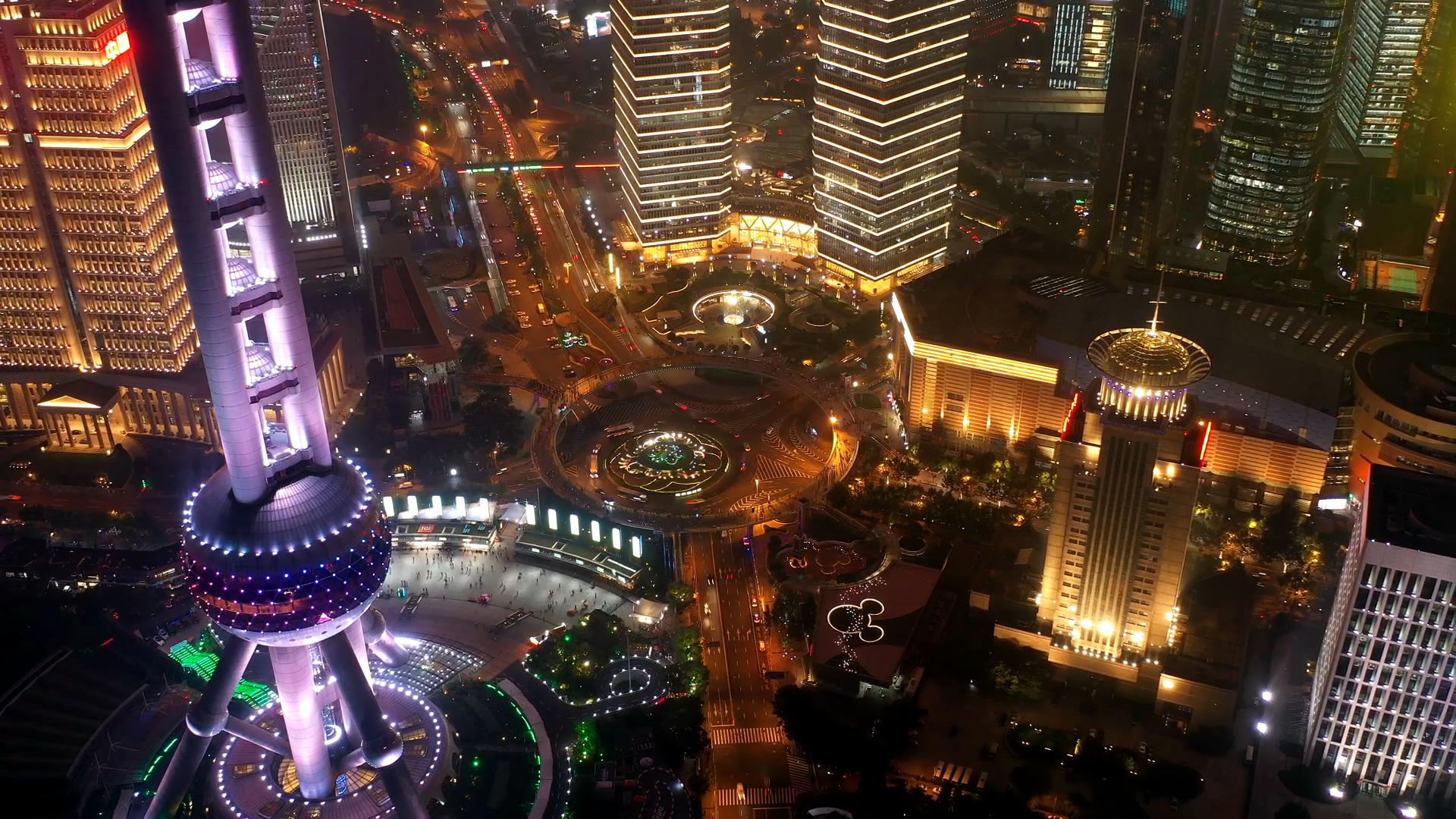 上海明珠环岛夜景视频的预览图