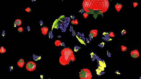葡萄草莓水果冲屏动画视频的预览图