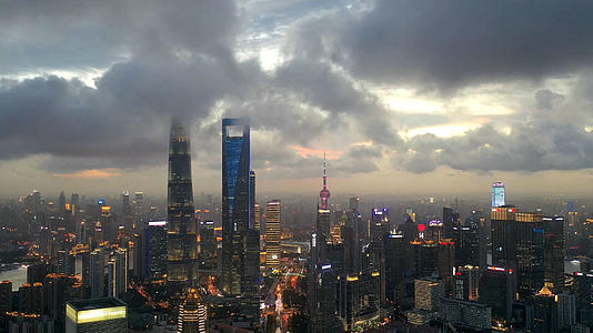 上海天际线晚霞视频的预览图