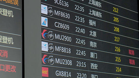 机场航班动态信息时刻表视频的预览图