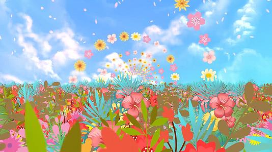 动态花海唯美粒子花朵旋转动态背景视频生存爱视频的预览图