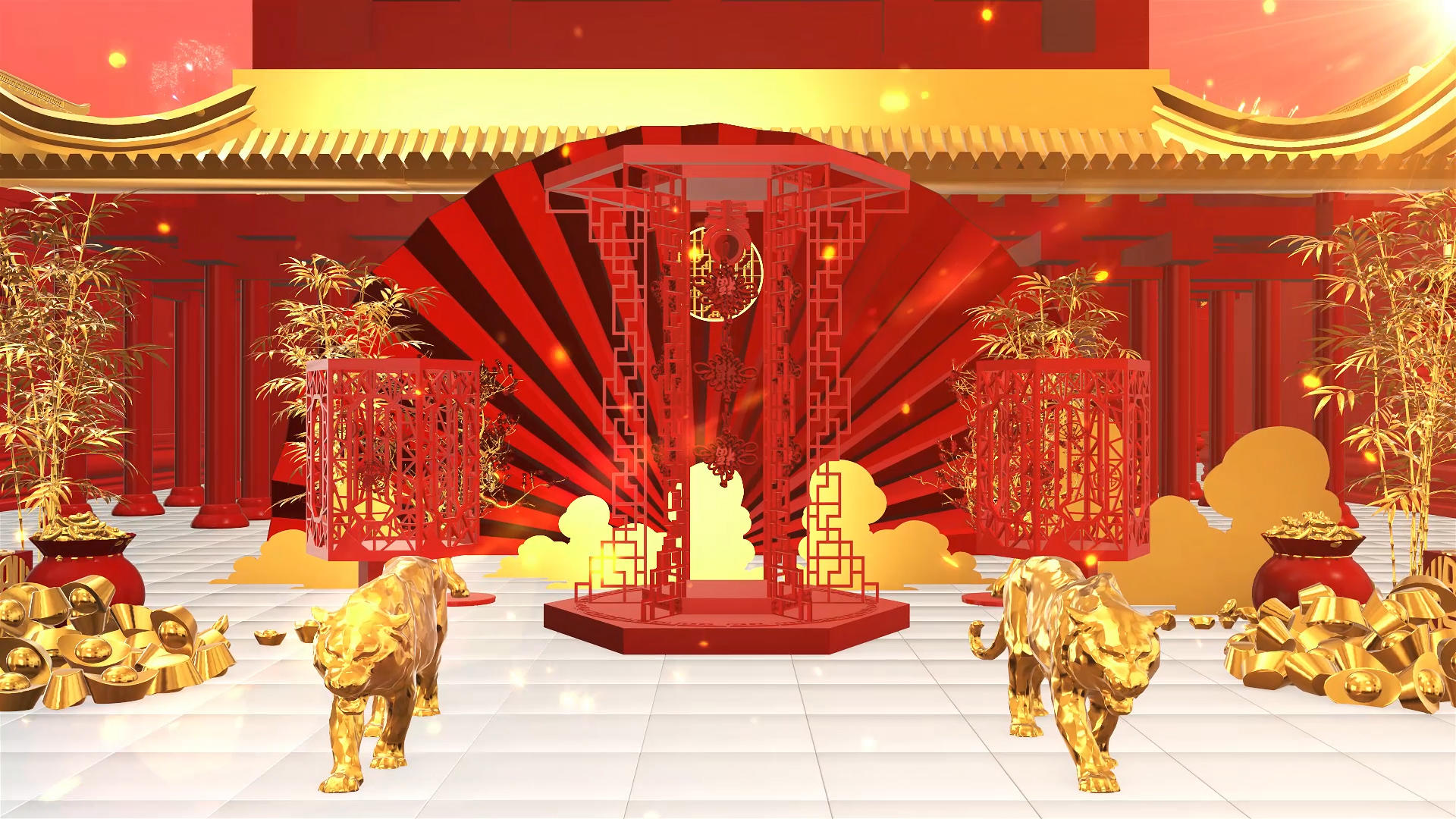 2022年虎年春节晚会片头PR模板视频的预览图