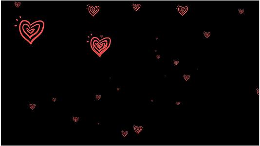 双重红色爱心卡通爱心素材（带透明通道）视频的预览图