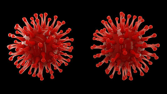 单个冠状病毒特写三维旋转蠕动展示动画视频的预览图
