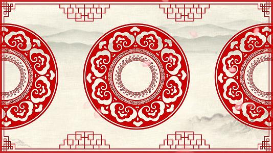 中国风新年中国风花纹背景视频的预览图