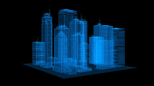 蓝色科技旋转城市视频的预览图