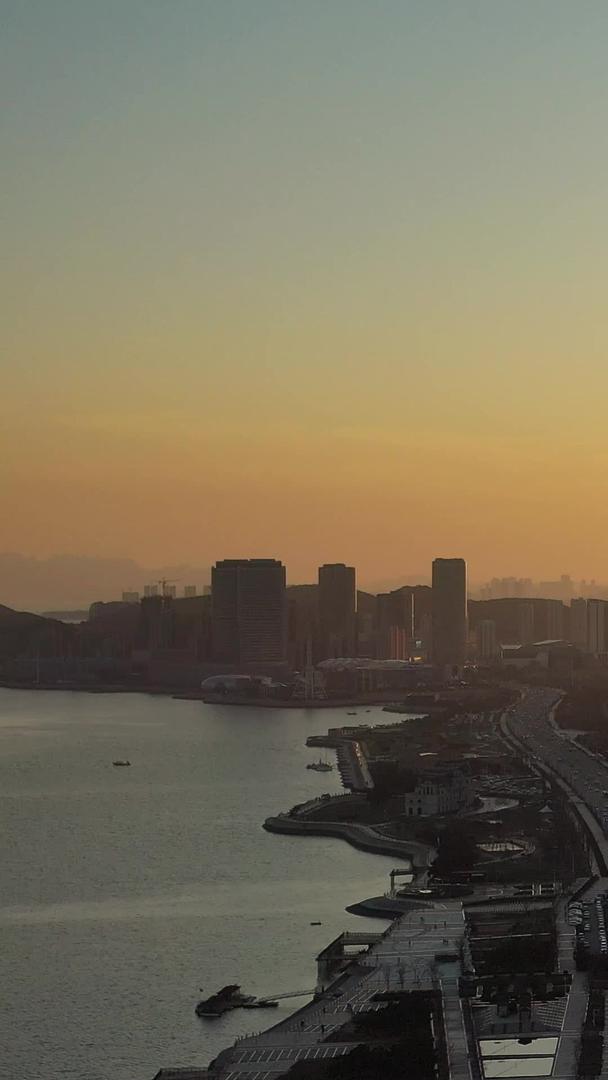 视频青岛城市风景日落航拍视频的预览图