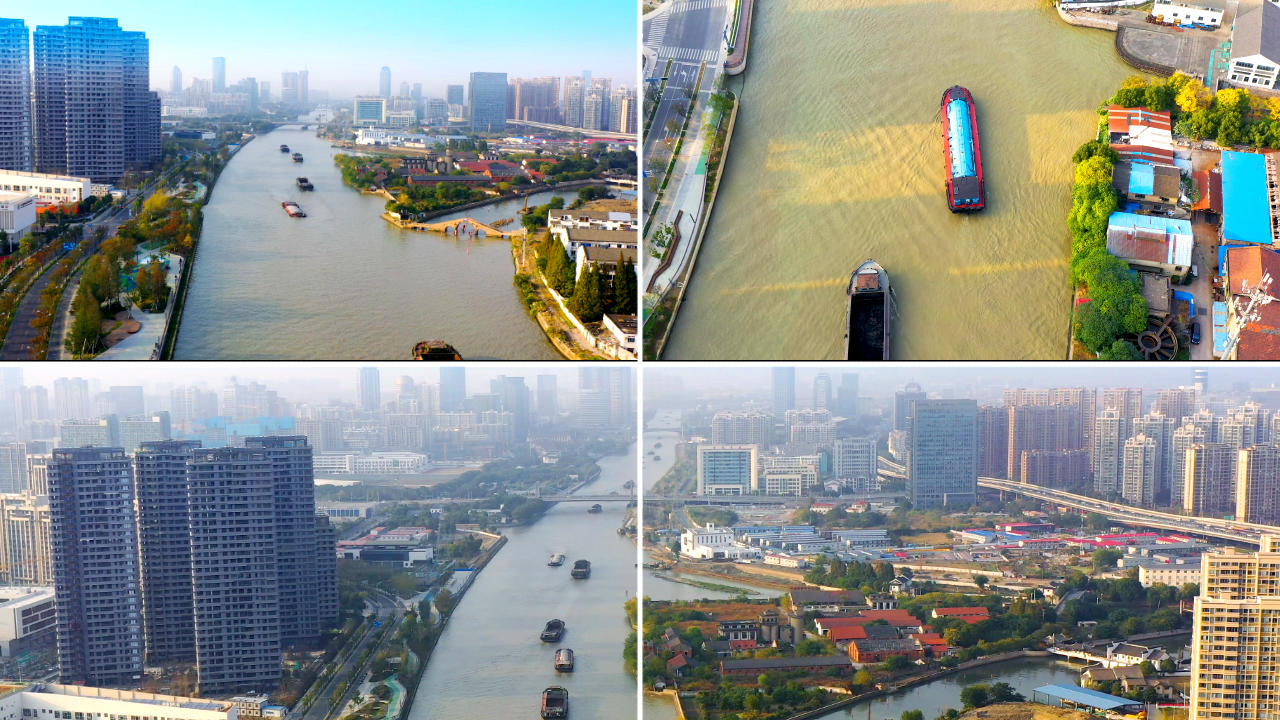 4K航拍京沪大运河视频的预览图