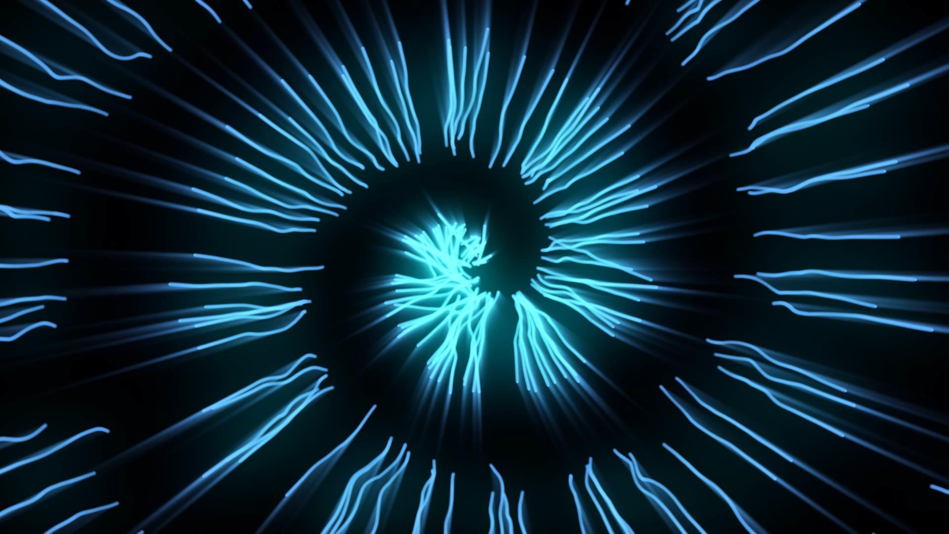 蓝色粒子光线旋转发射视频的预览图