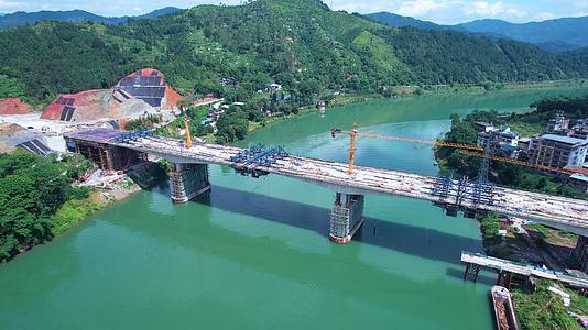 县级桥梁工程建筑桥梁基建工地航拍视频的预览图