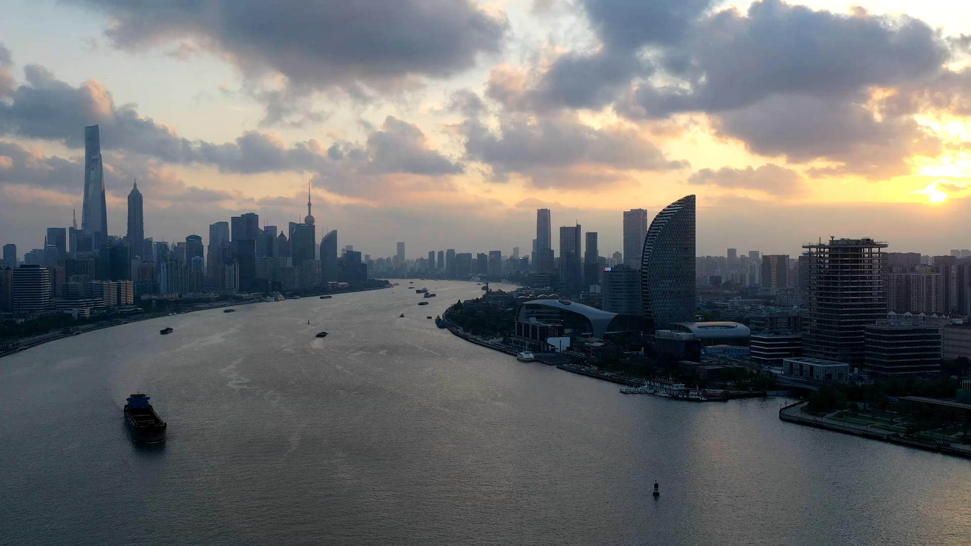 上海北外滩黄昏视频的预览图