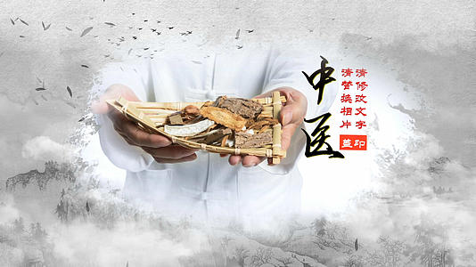 中国风中医文化宣传片头相册模板视频的预览图