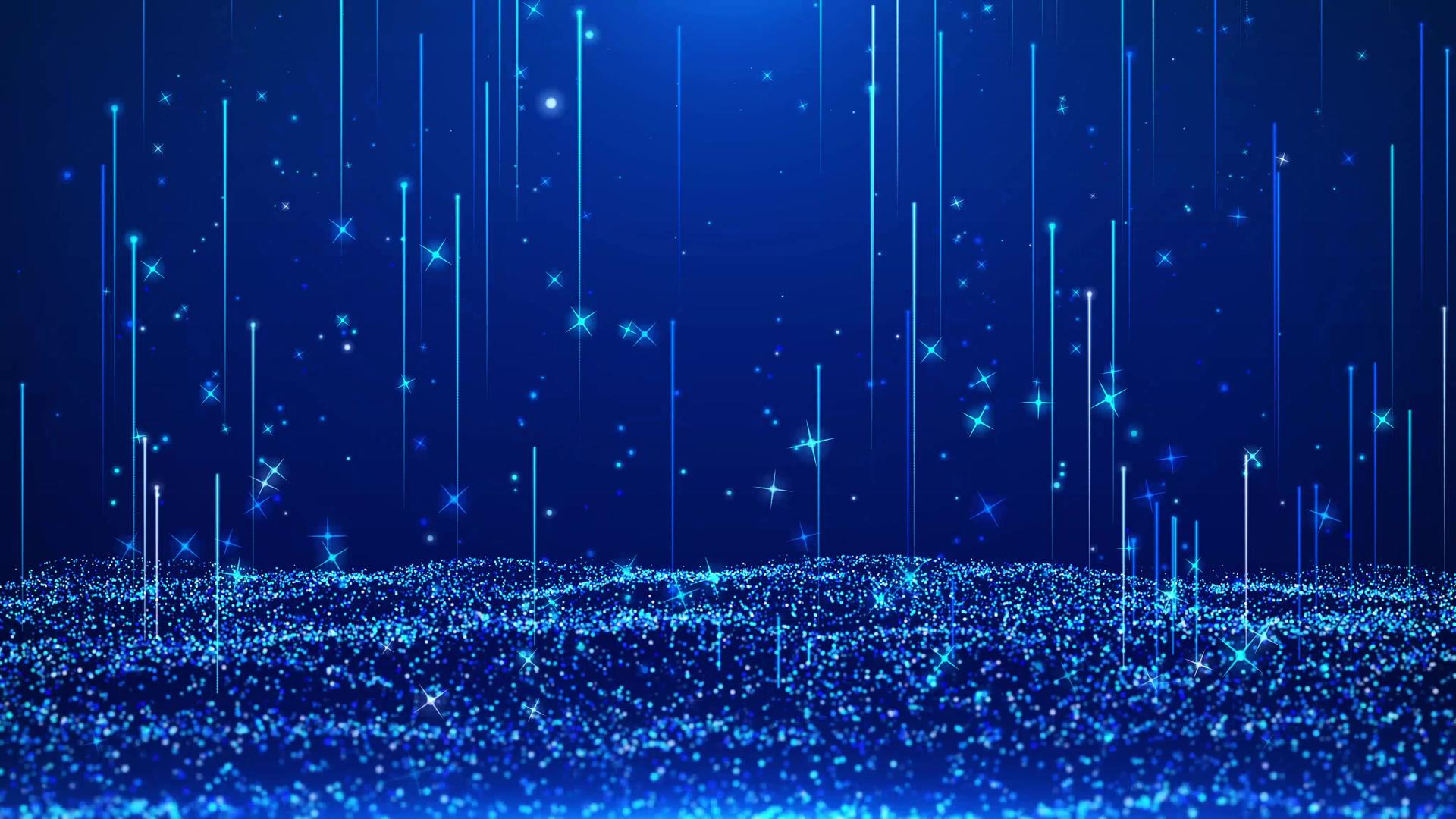 蓝色梦幻粒子背景视频的预览图
