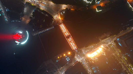 鸟瞰外白渡桥视频的预览图
