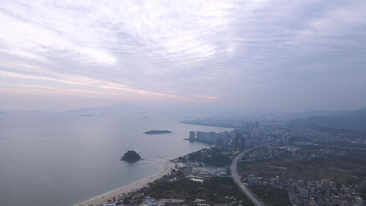 航拍广东惠州黄金海岸4k海景素材mp44K视频素材