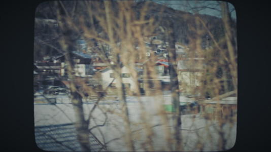 冬天开车穿过村庄视频的预览图