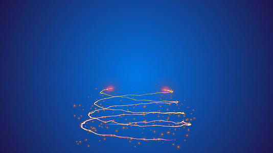 蓝色梯度彩色圣诞树和烟花发光颗粒视频的预览图