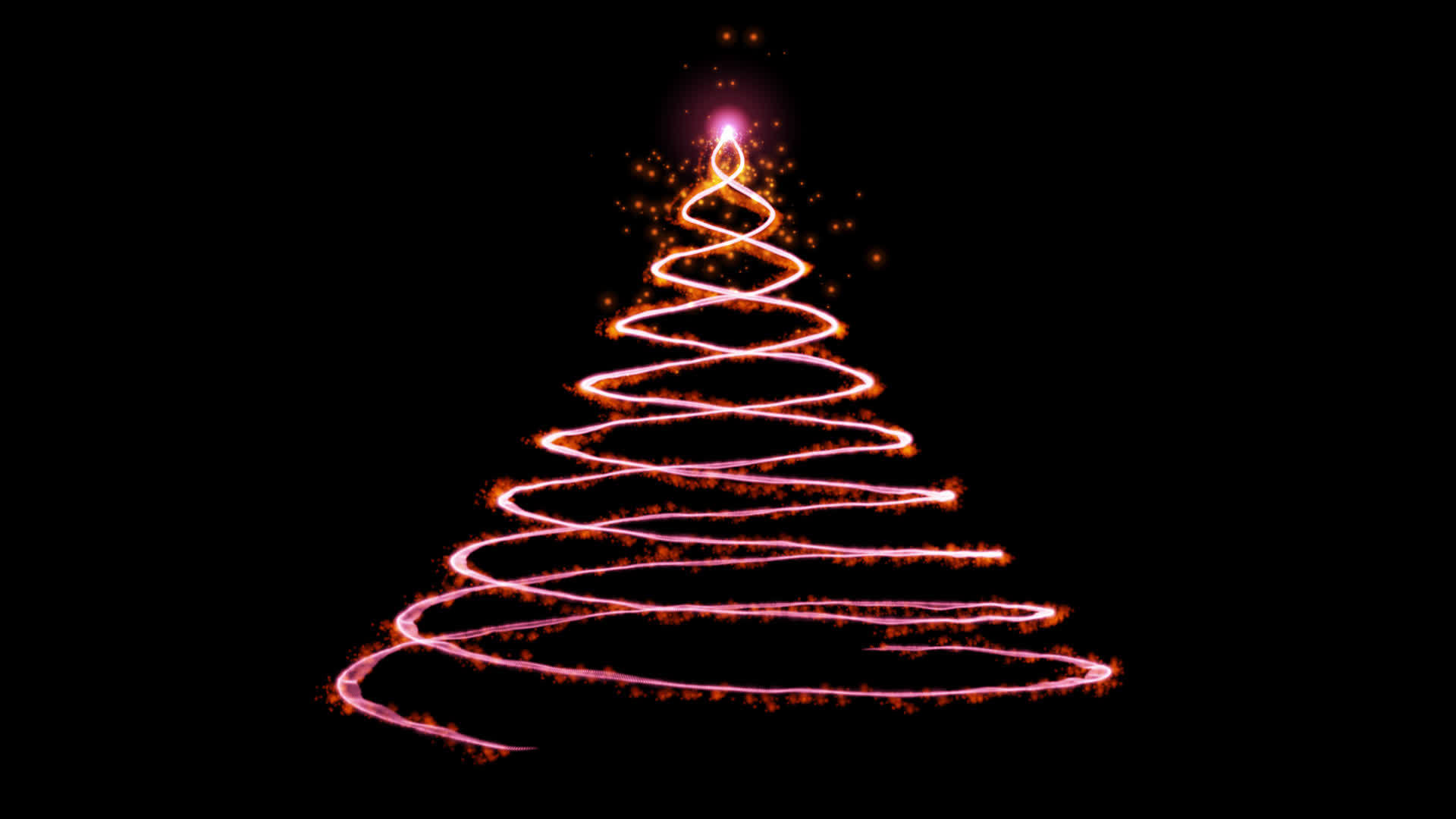 彩色圣诞树由发光颗粒旋转组成视频的预览图