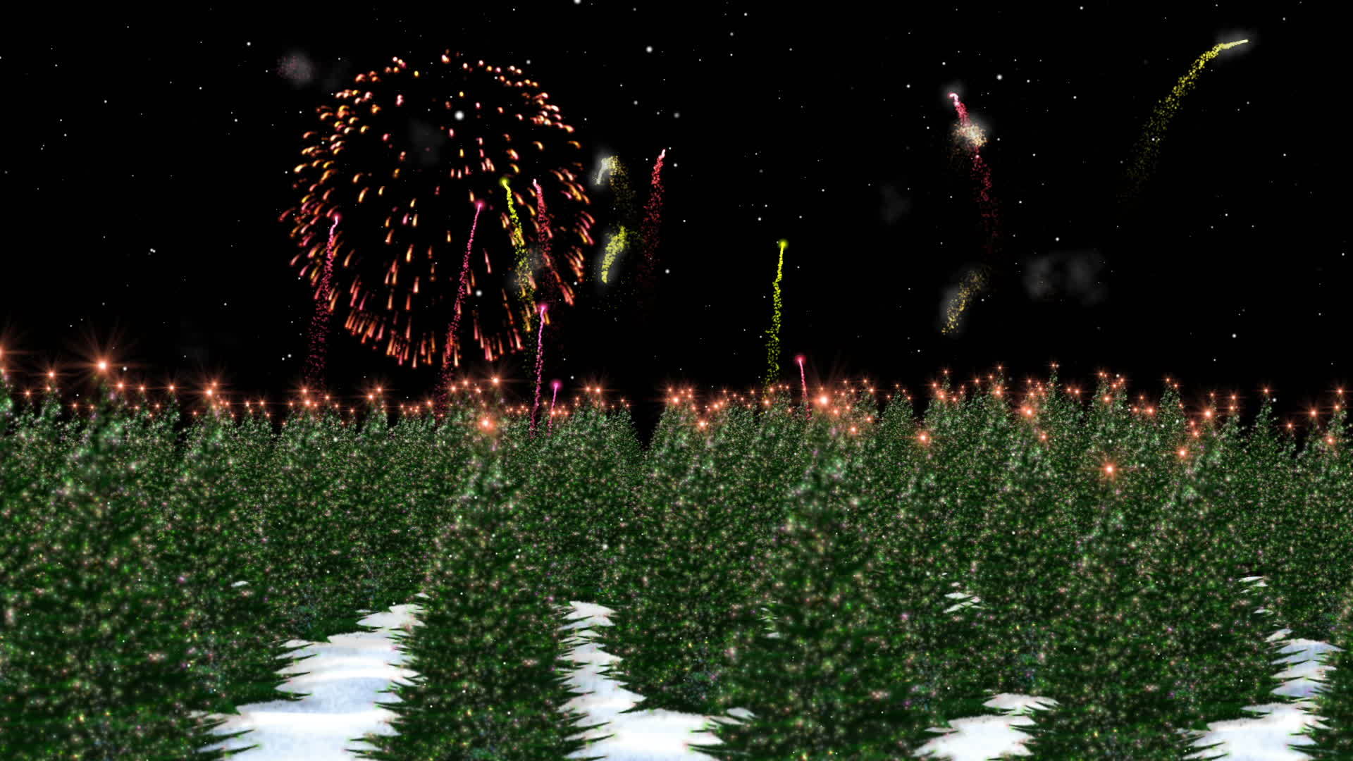 圣诞节树防止彩色烟花展示挂在奶茶上视频的预览图