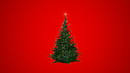 圣诞假日灯光树旋转面对红色视频的预览图