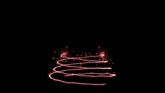 圣诞树从发光的颗粒环和黑色视频的预览图