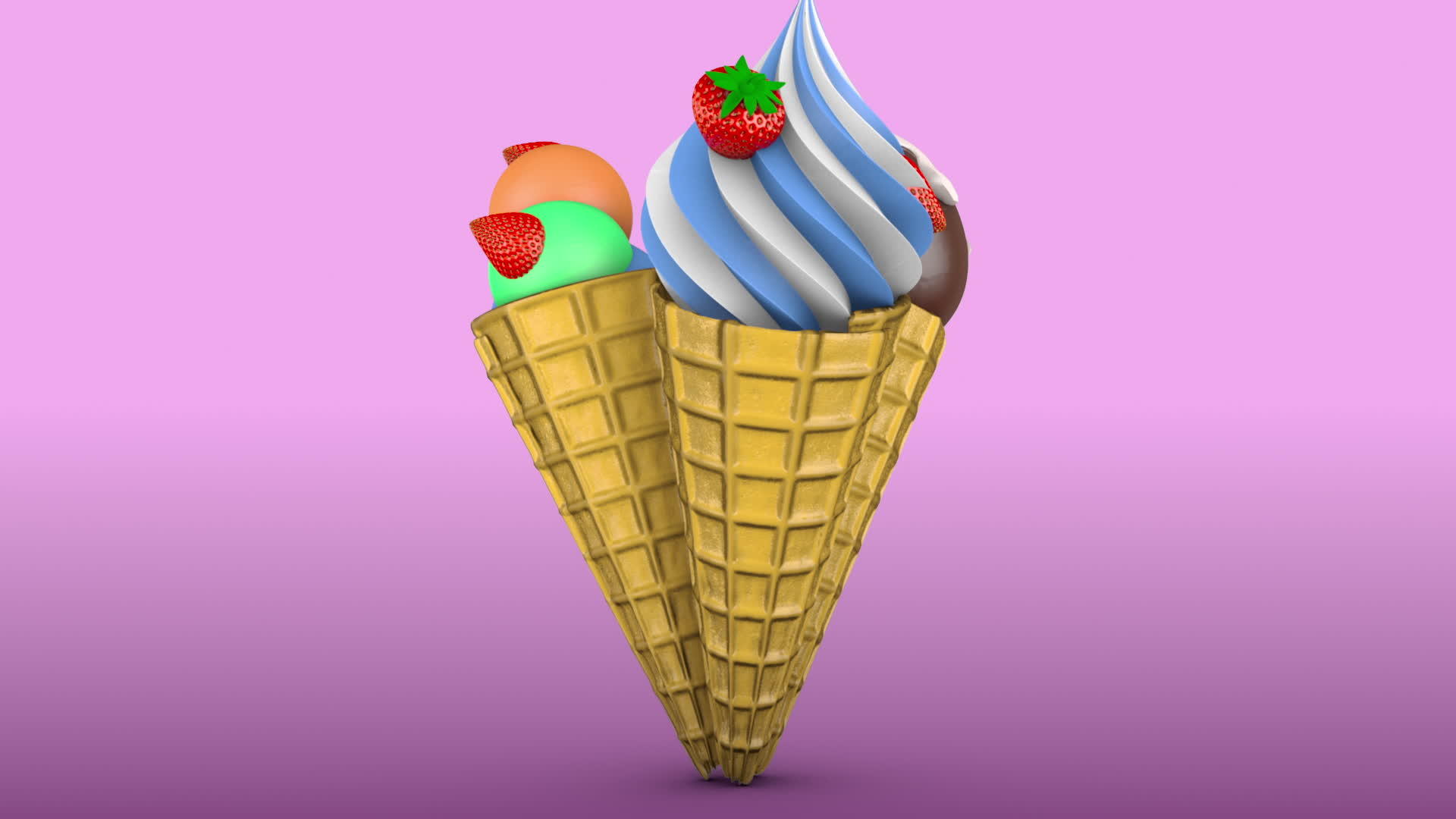 冰淇淋在华夫饼面板视频的预览图