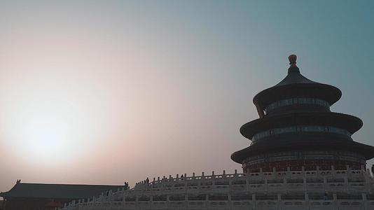 北京地标建筑日落天坛视频的预览图