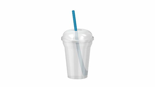 冷饮塑料杯配有稻草视频的预览图