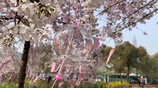 桃花节上的风铃慢镜头合集视频的预览图