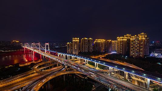 重庆都市夜景立交车流延时素材视频的预览图