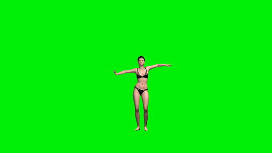 做腹部舞、无缝环、绿屏瘦女人胖胖的瘦女人视频的预览图