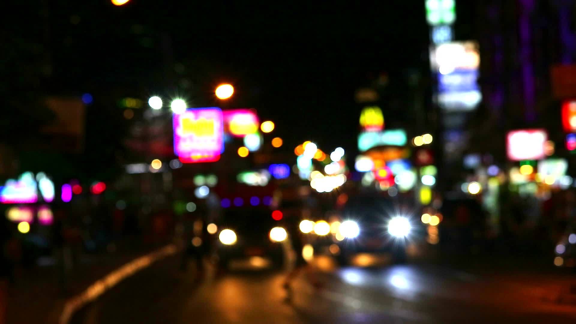 城市夜景灯光的虚化视频的预览图