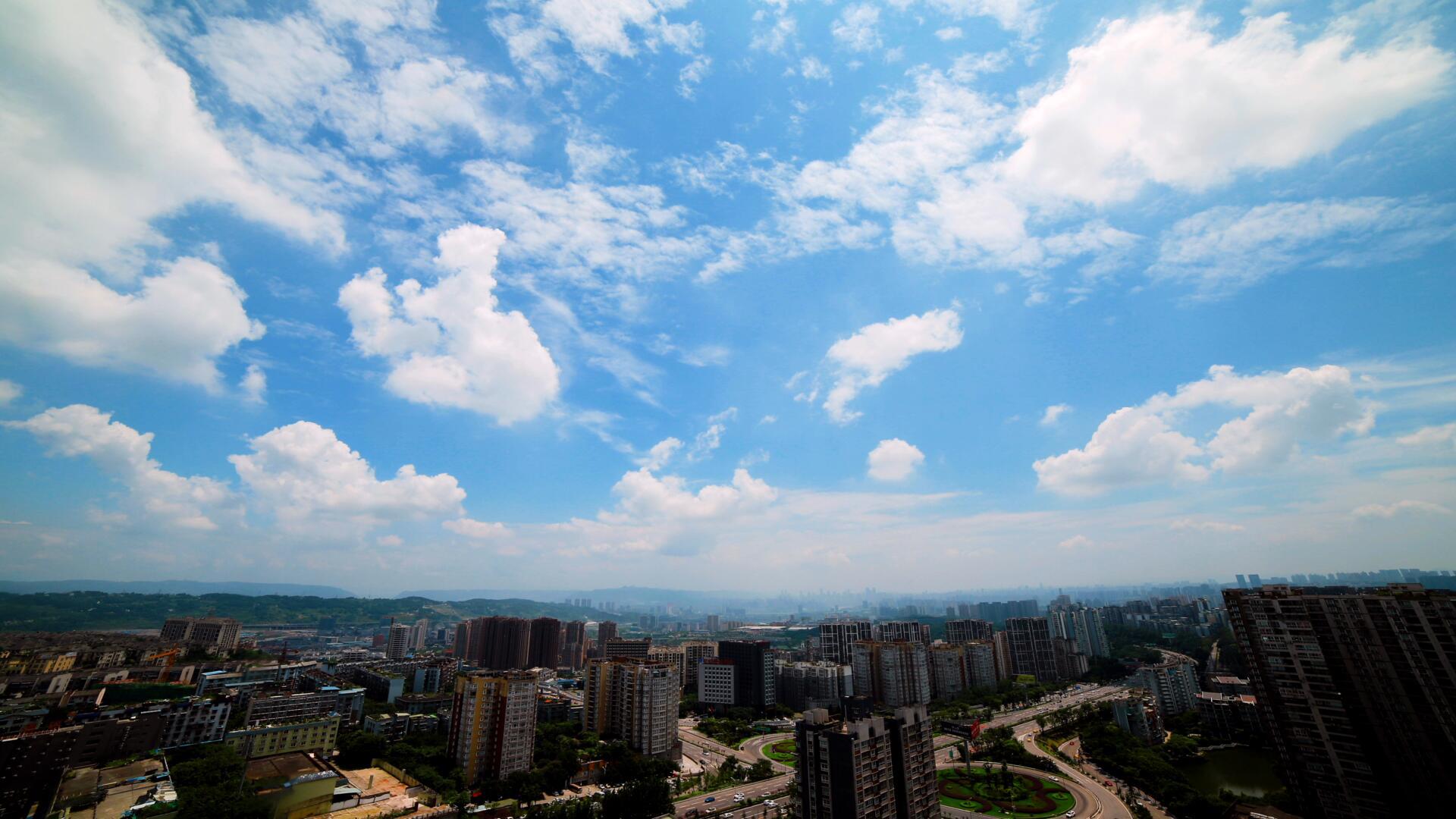 4K城市蓝天白云延时视频的预览图