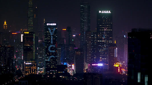 深圳商务区景夜景4K航拍视频的预览图