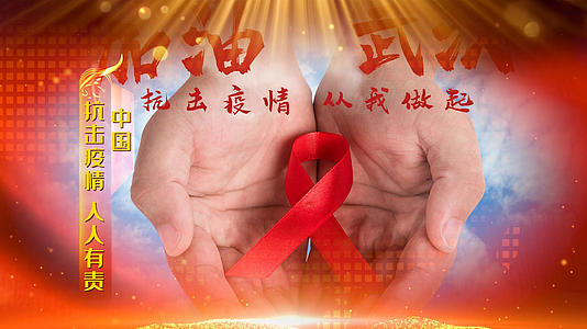 武汉抗战疫情pr模板视频的预览图