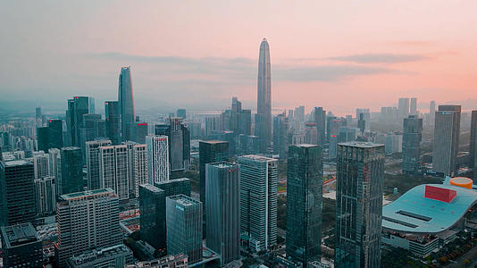 4K航拍深圳会展中心高楼视频的预览图