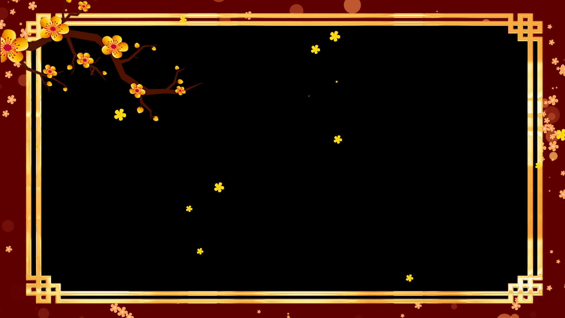 金色梅花粒子边框视频的预览图